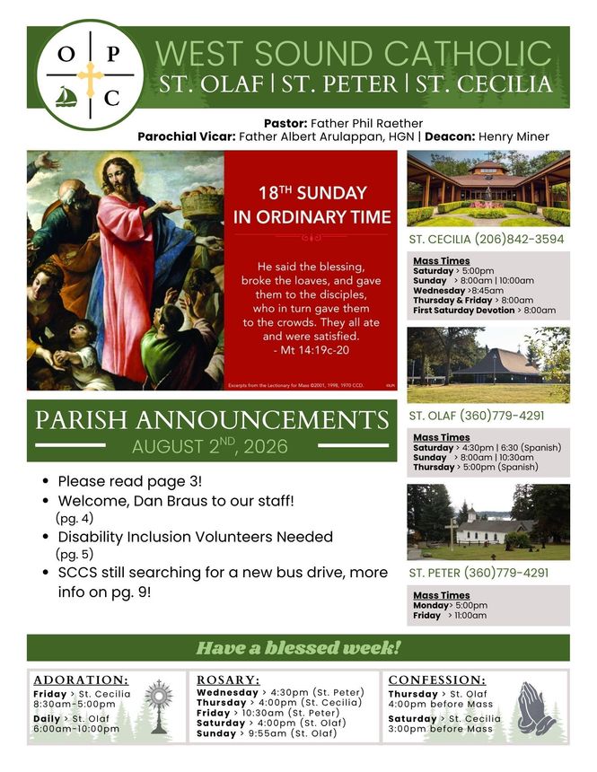 Bulletin St. Cecilia St. Olaf St. Peter Bainbridge Island