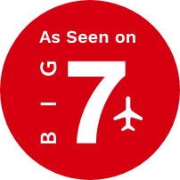 A red circle with the number 7 and an airplane on it