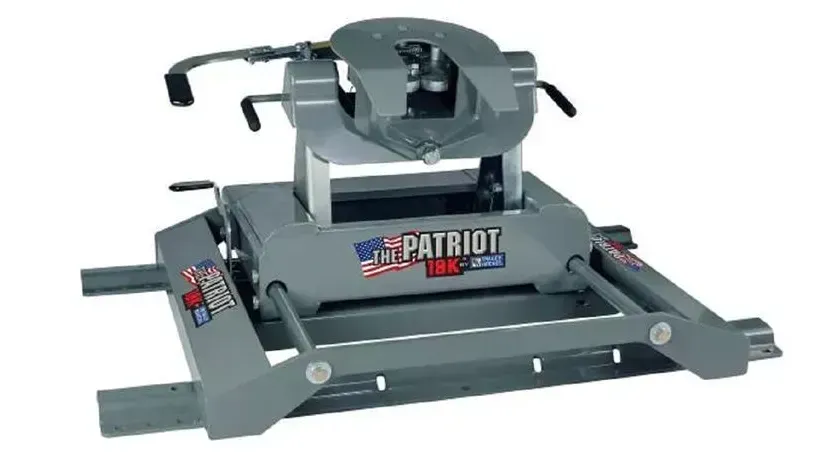 Gray fifth wheel hitch with