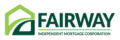 Fairway Independent Mortgage Corporation logo. Green house icon with dark green path, dark green text.