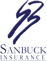 Logo for Sanbuck Insurance: Stylized blue 