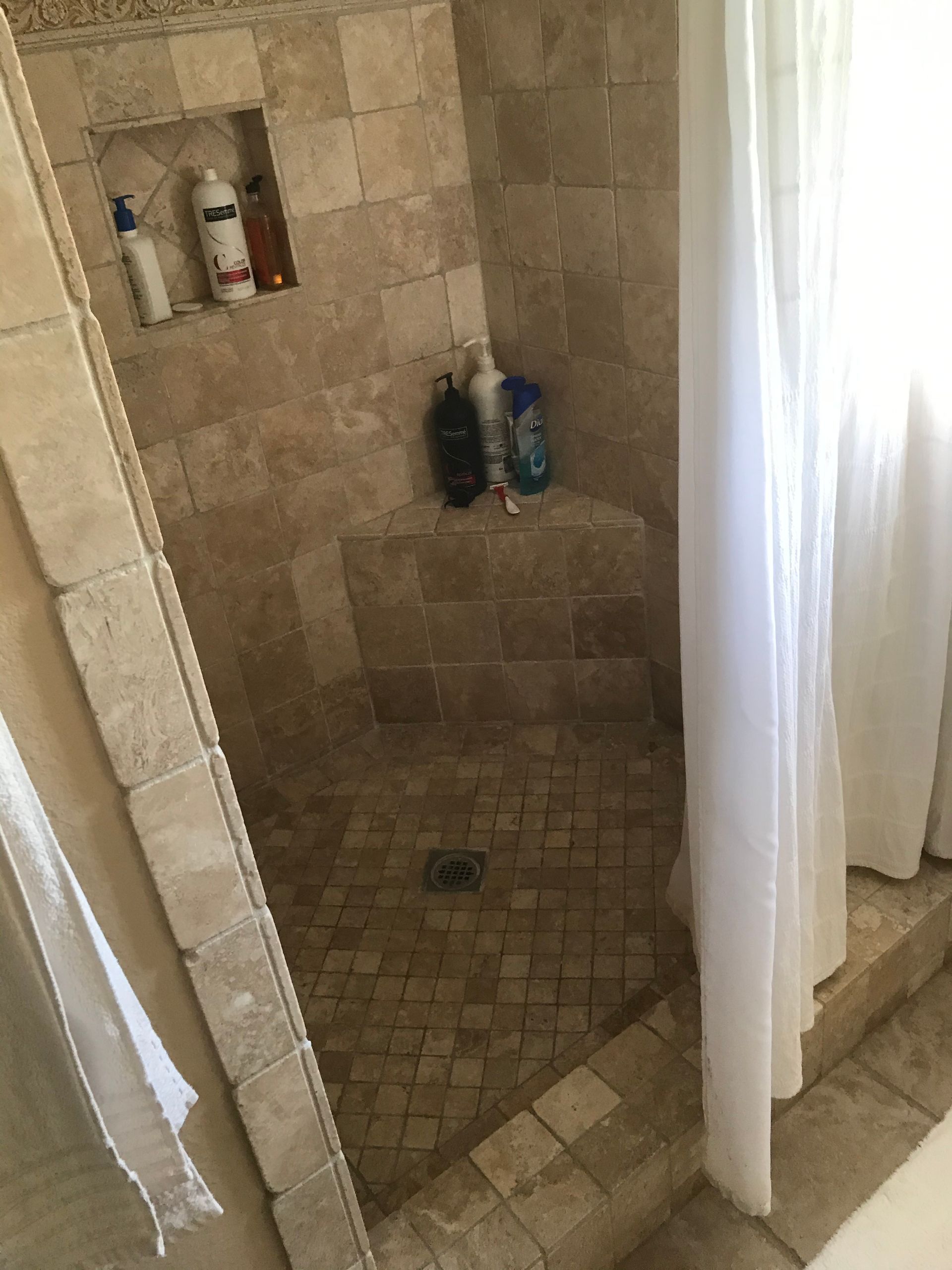 Before image of a shower before addition and remodel, Oak Park, CA 