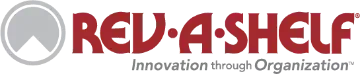 Red-A-Shelf logo with a gray circle and red text