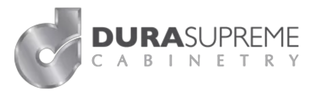 DuraSupreme Cabinetry logo with silver emblem and gray text on a white background