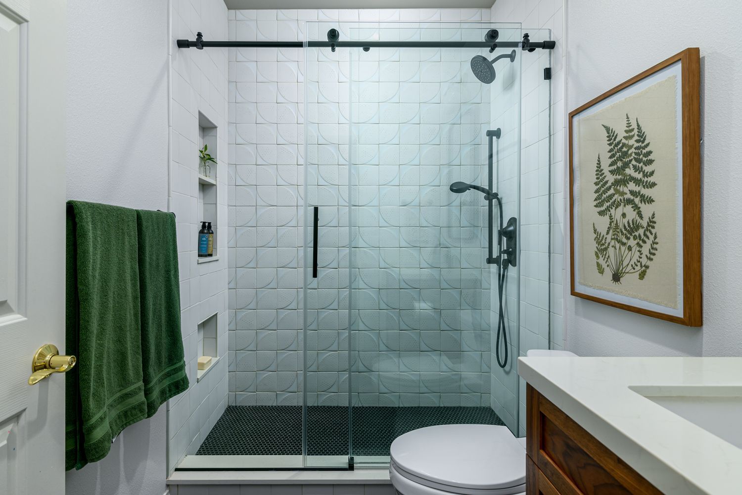 unique shower tile, guest bathroom remodel, Simi Valley