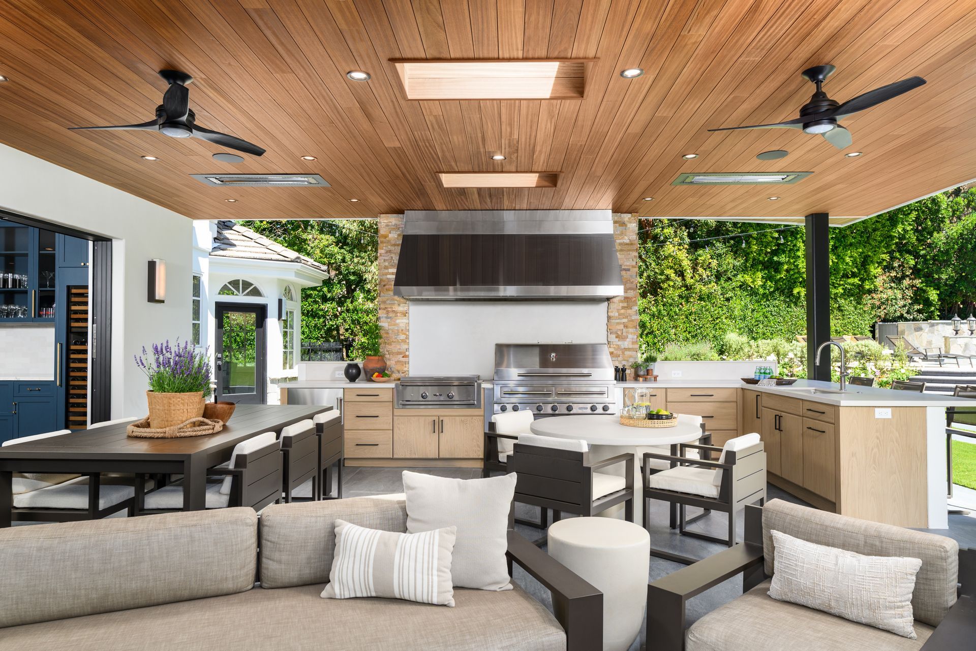 Outdoor kitchen with top-of-the-line appliances and Dekton countertops, Country Club Estates Westlake Village remodel by Westside Remodeling