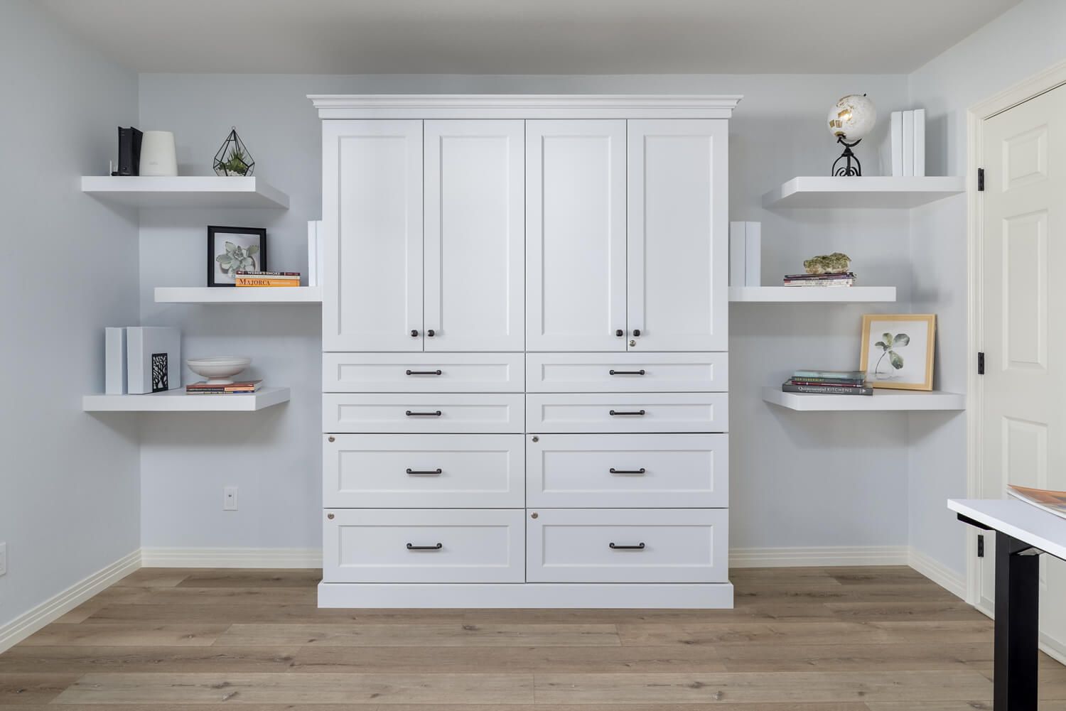 Home Office Remodel, Omega Cabinetry White, Santa Rosa Valley
