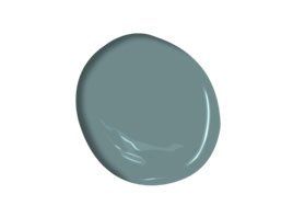Blue-green oval stone or bead with a glossy surface on a white background