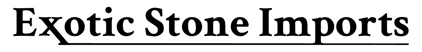 A black and white logo for exotic stone imports