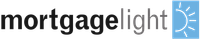 Mortgage Light logo: Black and gray text with a sun graphic in a blue square.
