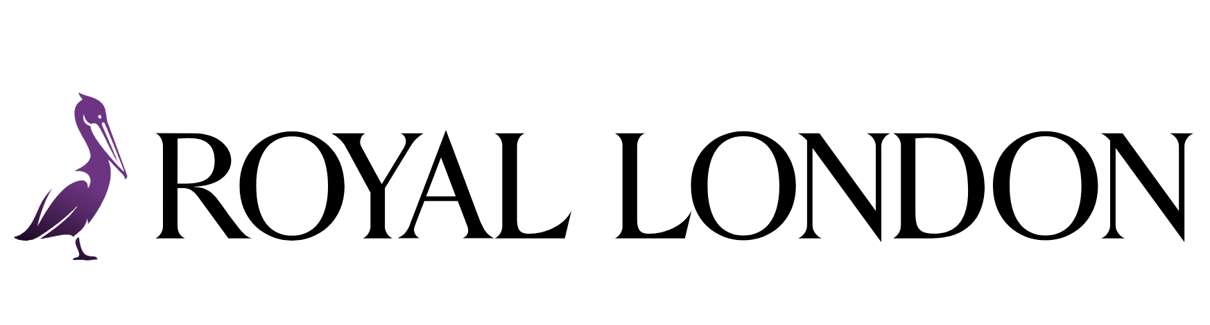 Royal London logo with a purple pelican and the words