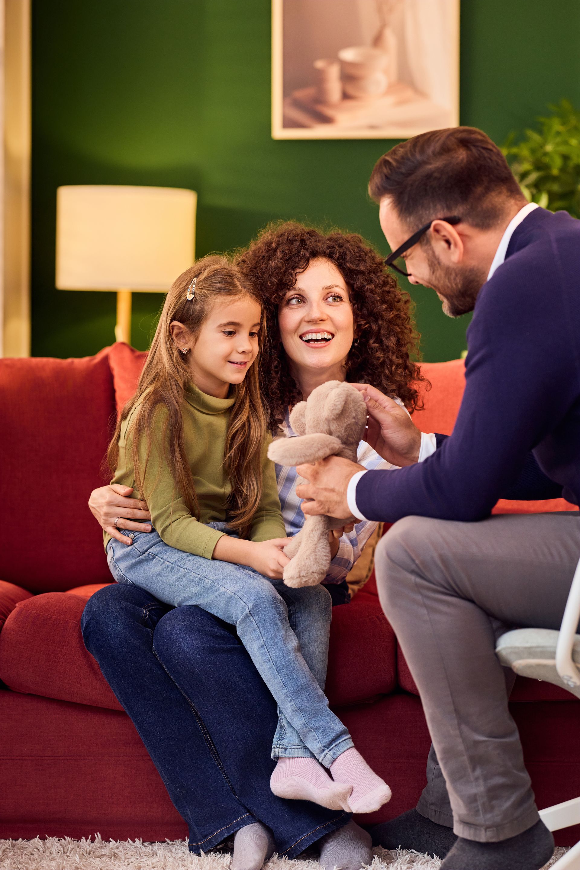 Family in a counseling session together