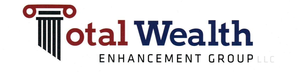 The logo for wealth management is orange and white