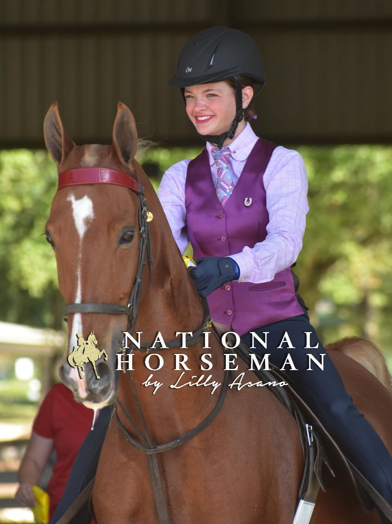 photo of Lenux Stables academy rider on American Saddlebred horse at horse show competition