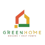 A logo for greenhome boilers and heat pumps