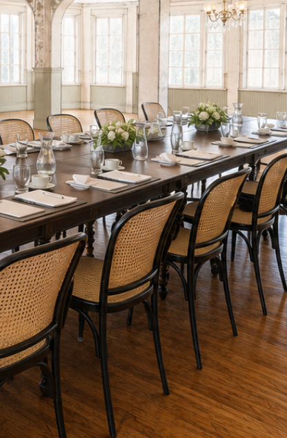 Meeting lunch set up in the Crystal Dining Room