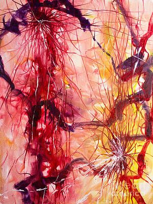 It is a painting of a flower that looks like a broken glass.