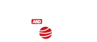 AND logo with red striped globe icon on a white background