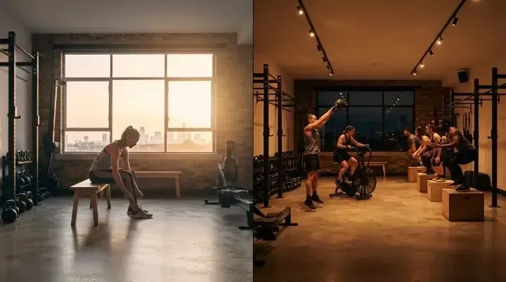 Morning vs evening gym classes: sunrise and night-time workout comparison