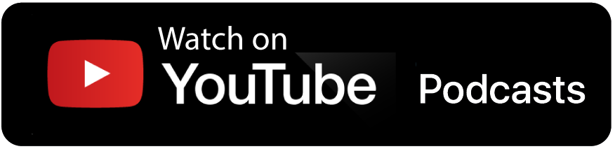 YouTube Podcasts badge on black background with red play icon