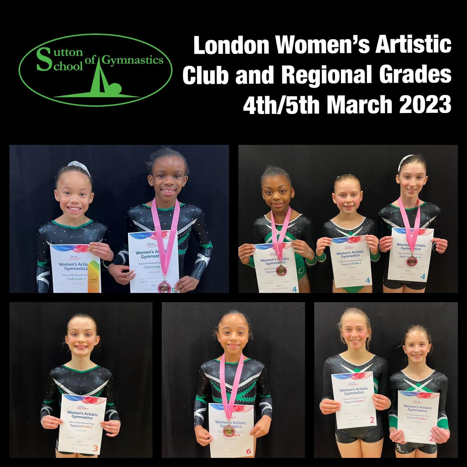 Gymnasts smiling after their competition