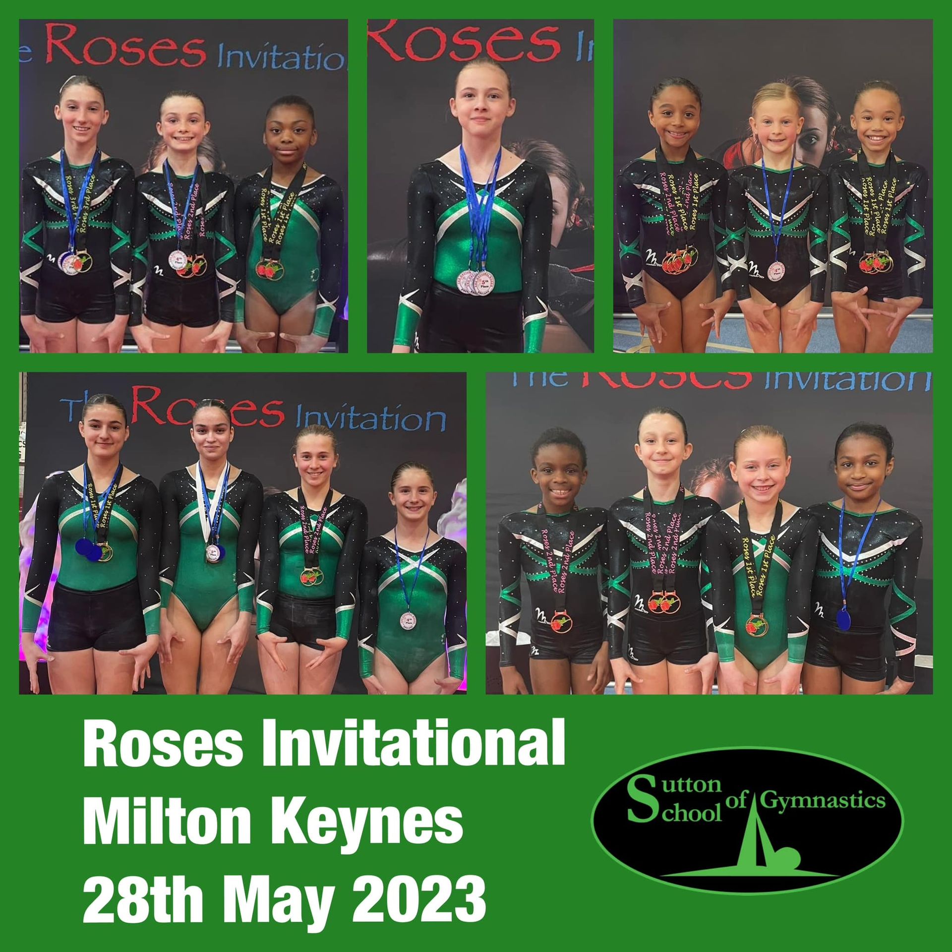 Gymnasts smiling after their competition