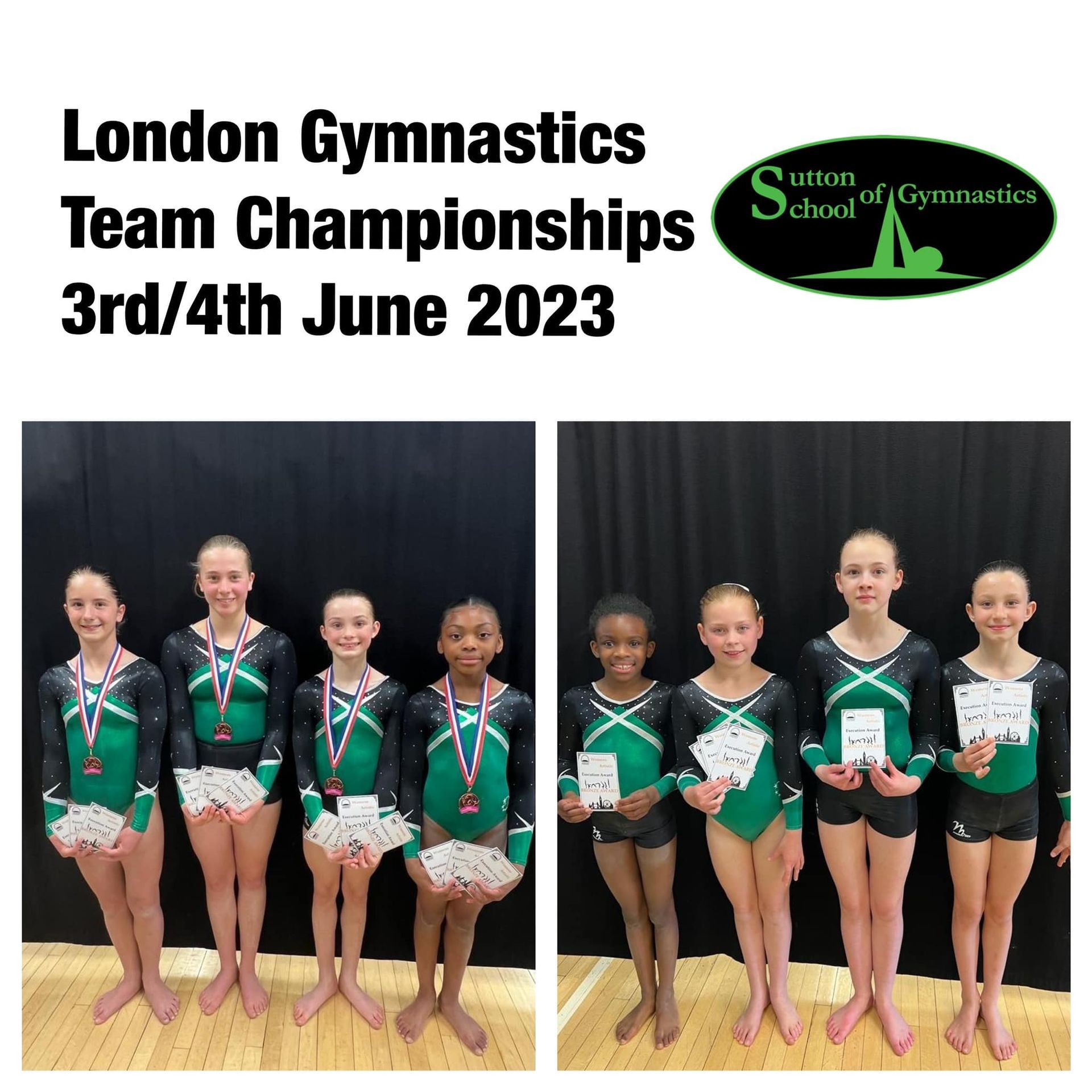 Gymnasts smiling after their competition