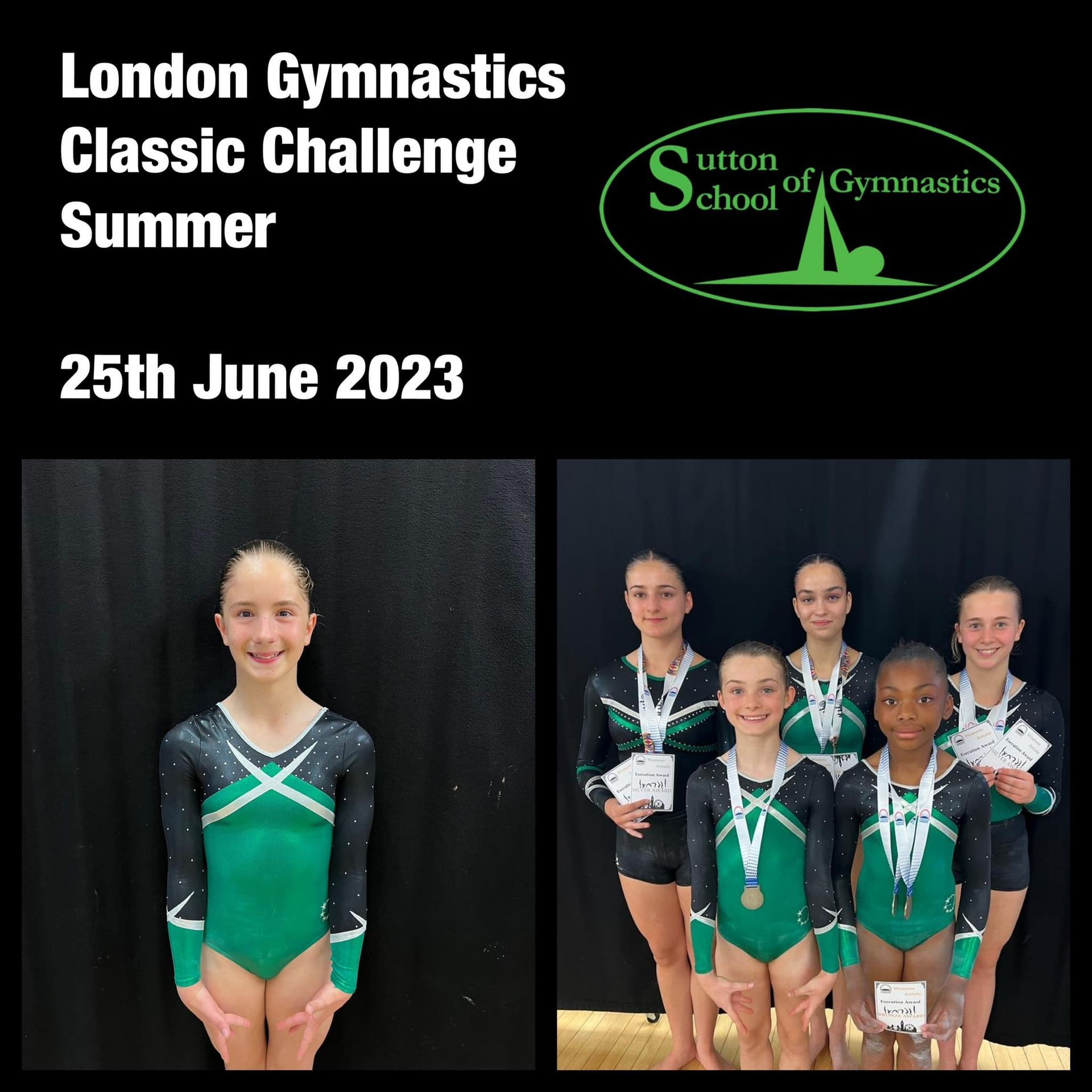 Gymnasts smiling after their competition