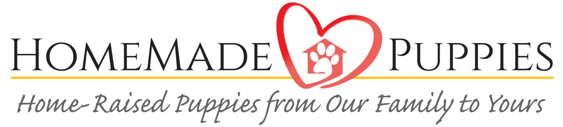 A red heart with a house and paw print inside of it