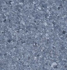 Blue and gray speckled floor coating.