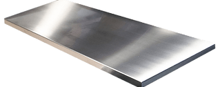 A rectangular, metallic sheet with a polished, reflective surface.