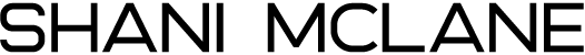 The name shani mclane is written in black on a white background