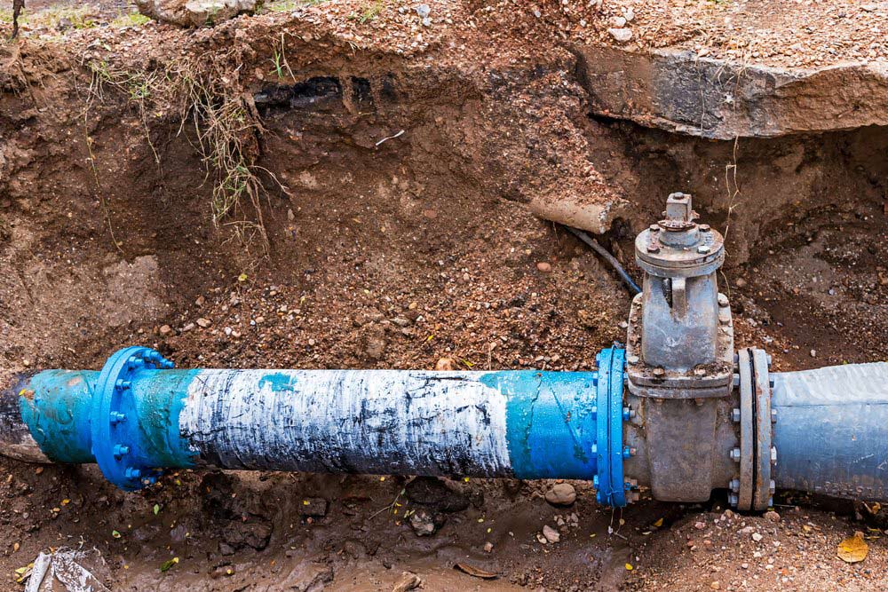 Water PVC Plastic Pipes in Ground during Plumbing Construction site — Dempsey Plumbing In Erina