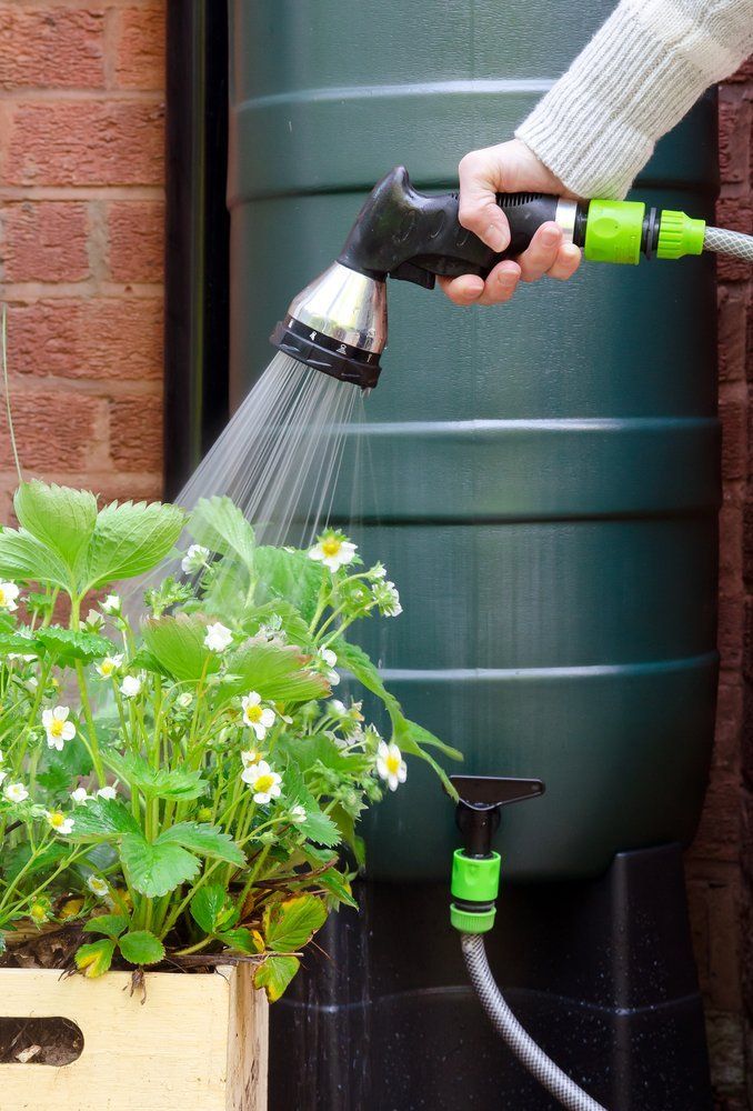 Rainwater Tank With Hose — Dempsey Plumbing In orth Gosford NSW