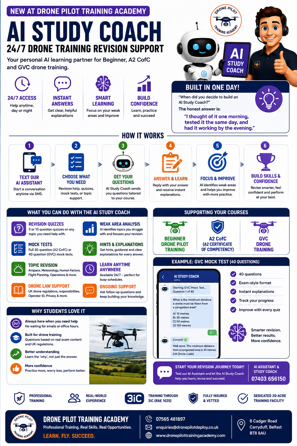 Drone Pilot Training Academy Infographic AI for Blog