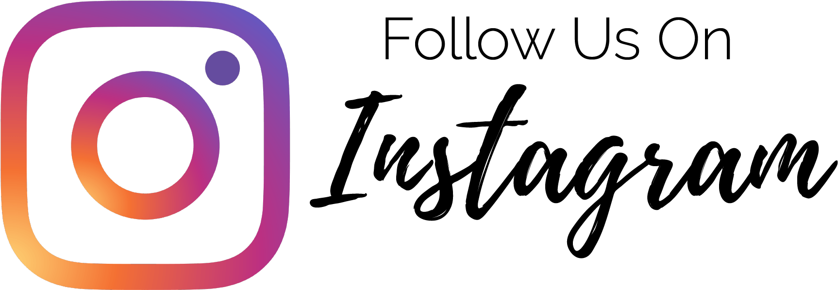 A logo for instagram that says follow us on instagram.