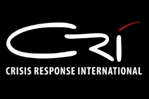 Crisis response international logo on a black background