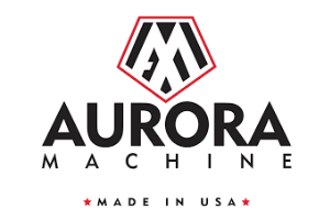 The aurora machine logo is made in the usa