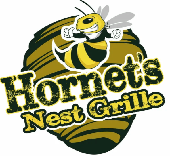 Hornet 's nest grille logo with a bee on it