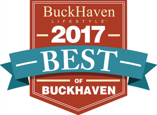 BuckHaven Lifestyle 2017 Best of Buckhaven award badge in red, teal, and white