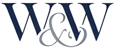 Interlocking navy and gray “W&W” monogram logo