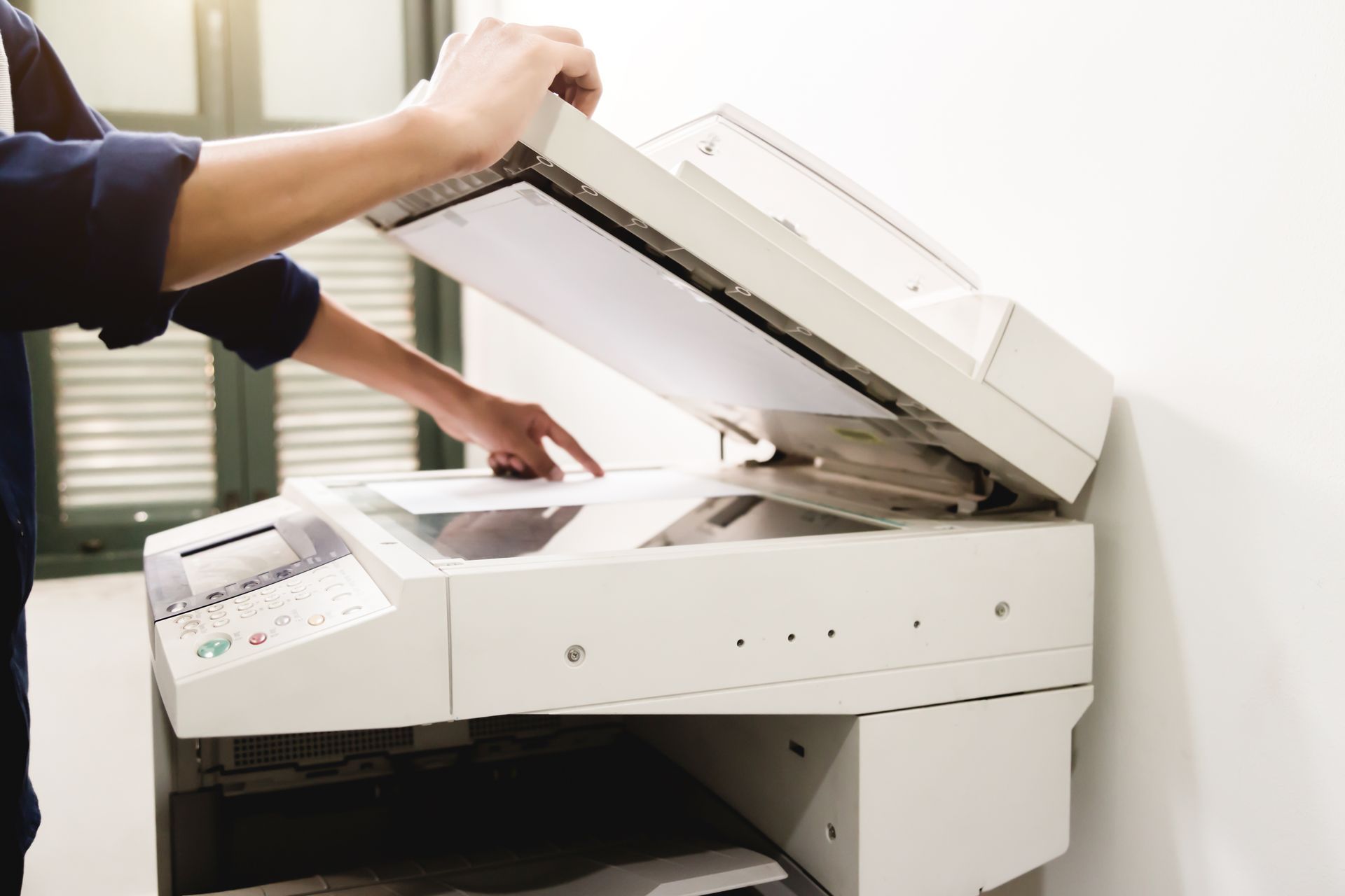 person scanning document