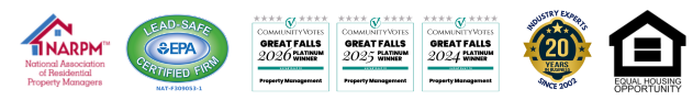 Three logos for narpm national association of residential property managers