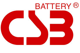 Logotipo de batería CSB de color rojo.