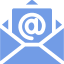 Light blue envelope with an @ symbol.