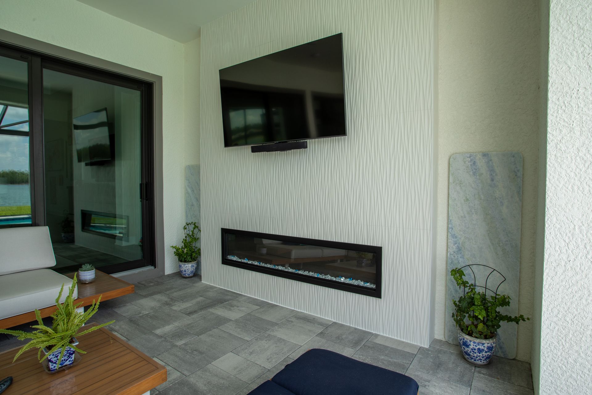 dimplex ignite xl linear fireplace in tv wall fort myers, fl