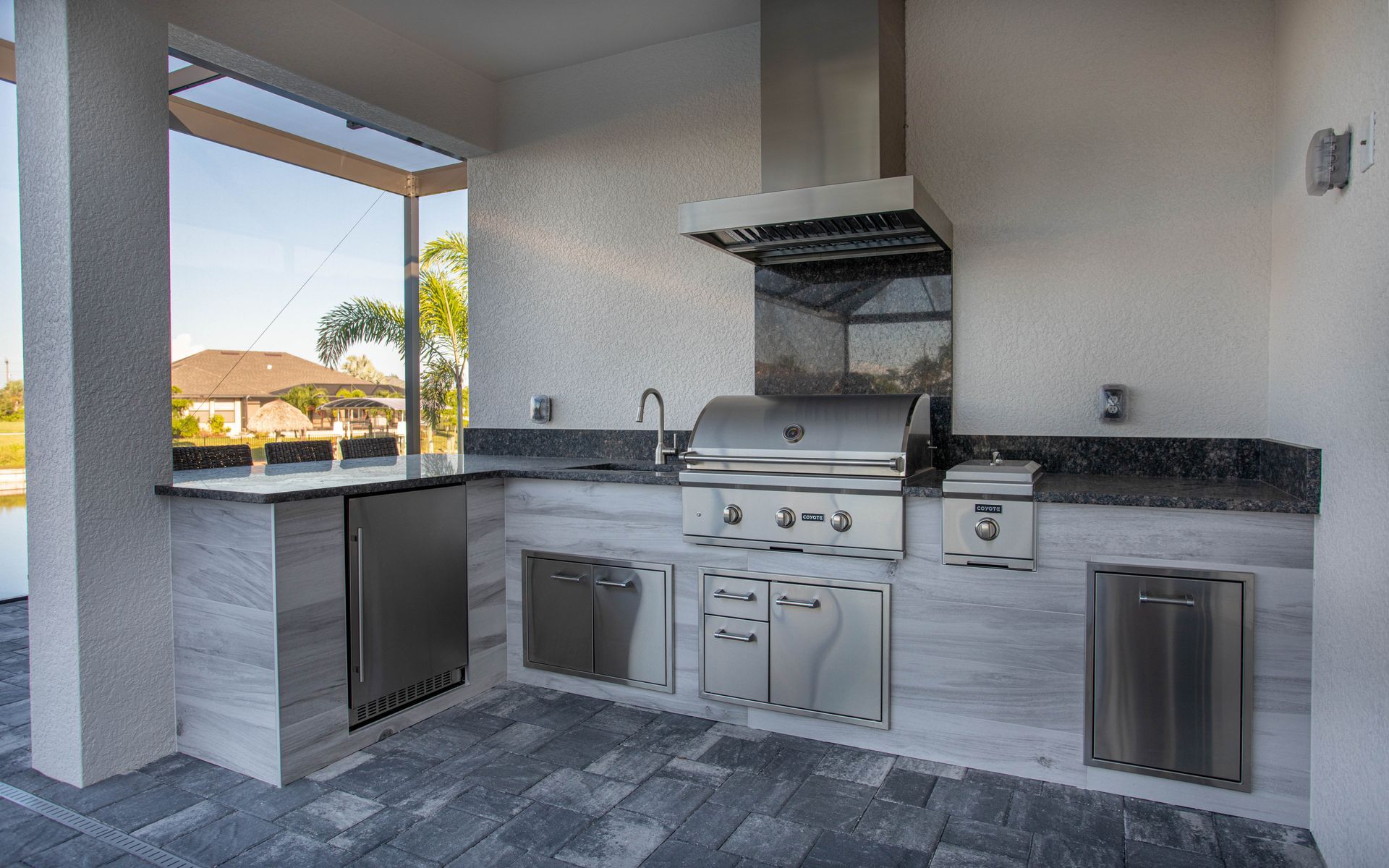 L-shape Outdoor Kitchen cost Cape Coral FL