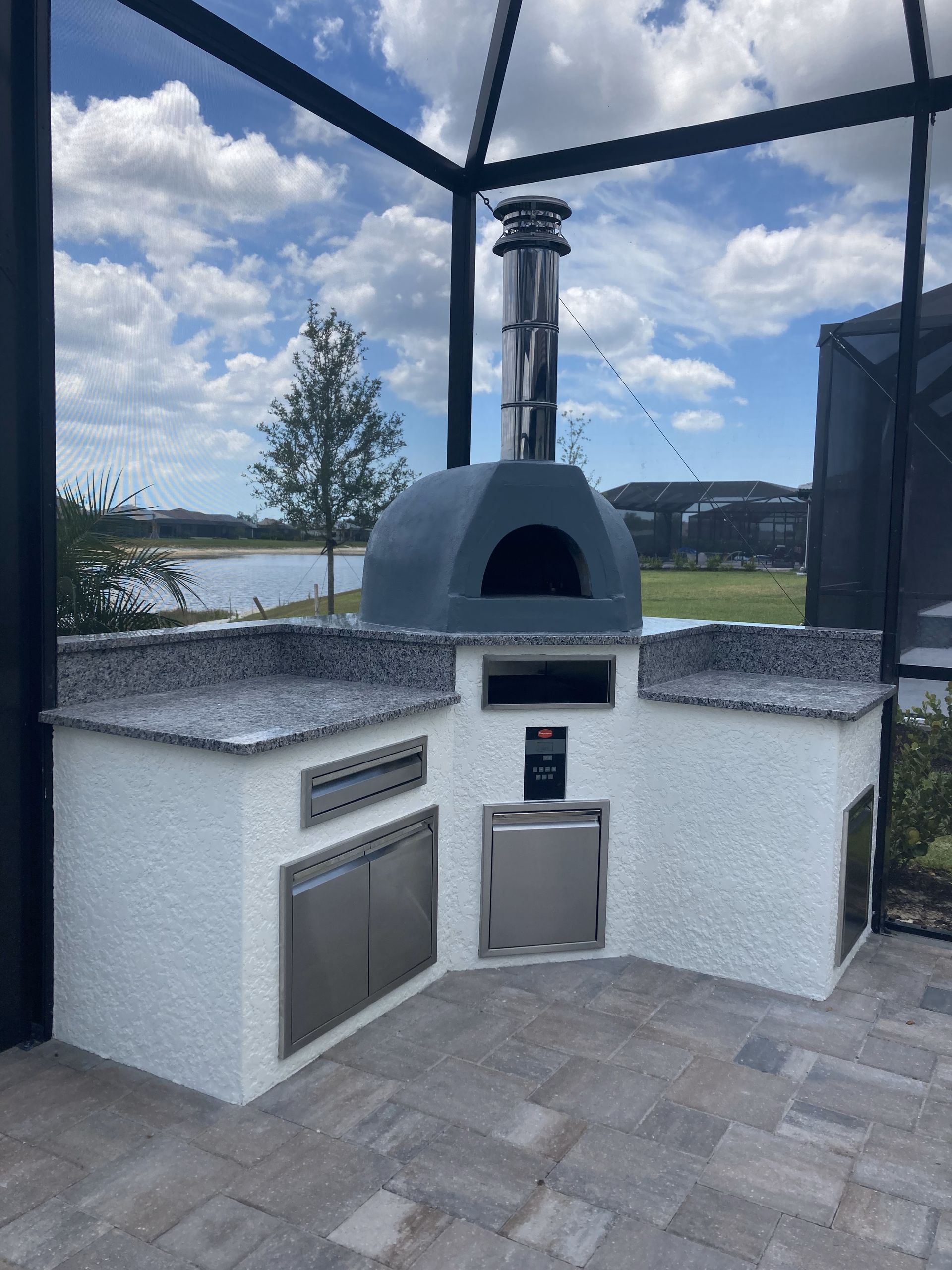 stucco outdoor pizza oven Naples FL