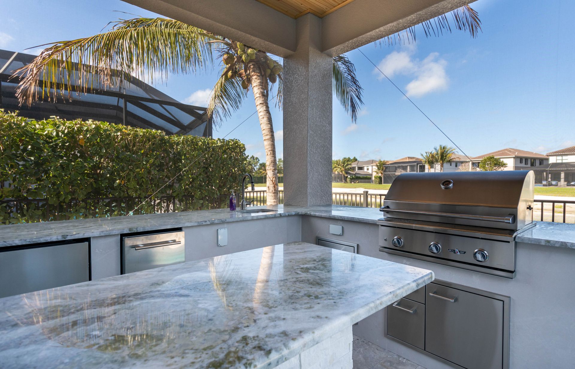 Delta Heat 32 inch grill outdoor kitchen with island Naples FL