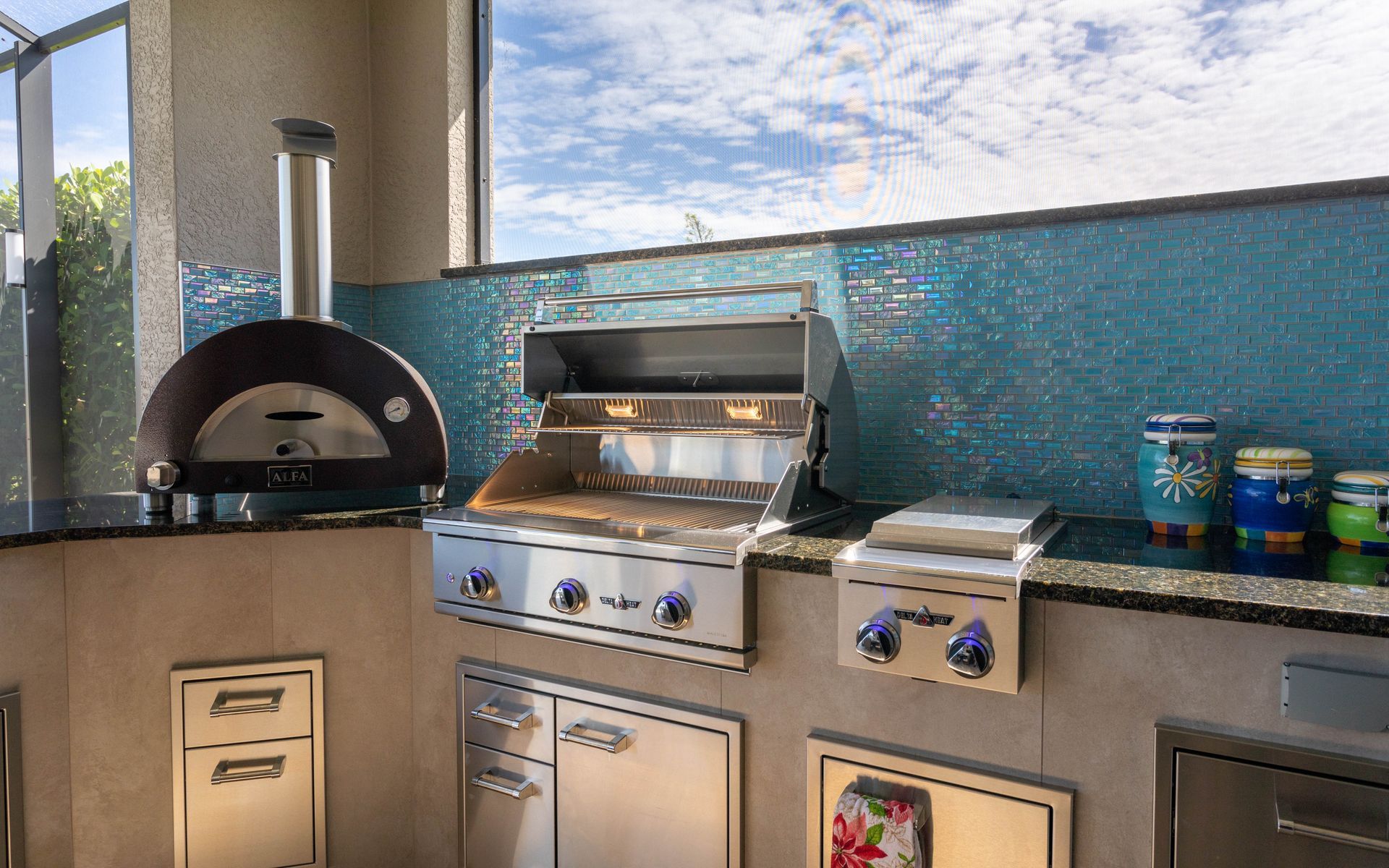 Delta Heat grill and side burner outdoor kitchen Estero FL